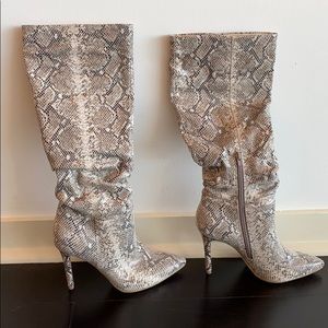 Jessica Simpson Saferra Natural Snakeskin Boots 8M